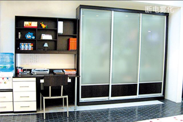 Smart switchable glass application scenario for wardrobe, bookcase, cabinet Smart switchable glass application scenario for wardrobe, bookcase, cabinet